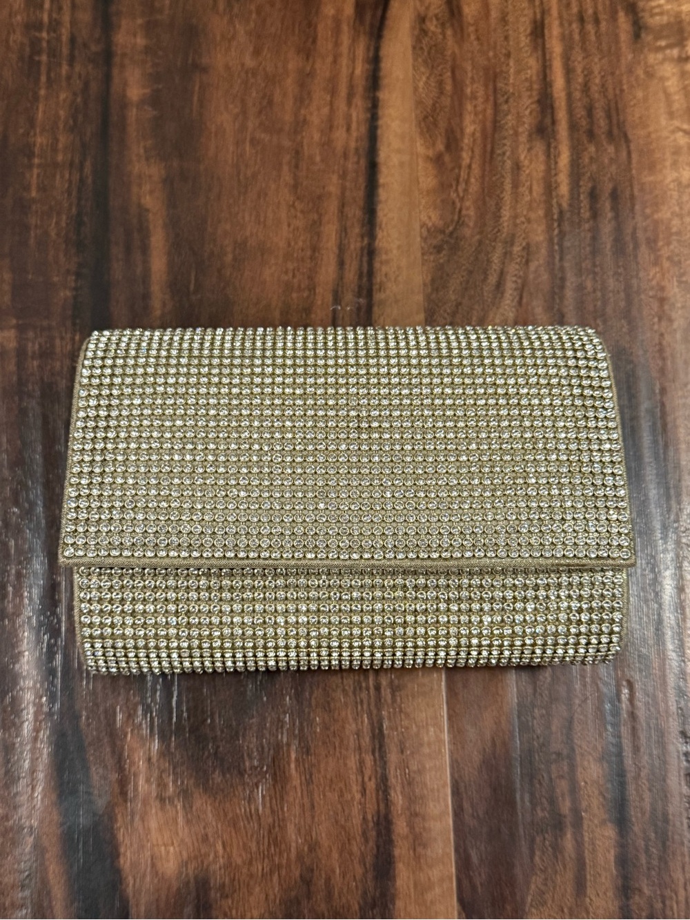 Jessica McClintock Gold Crystal-Embellished Evening Clutch - Picture 2 of 6
